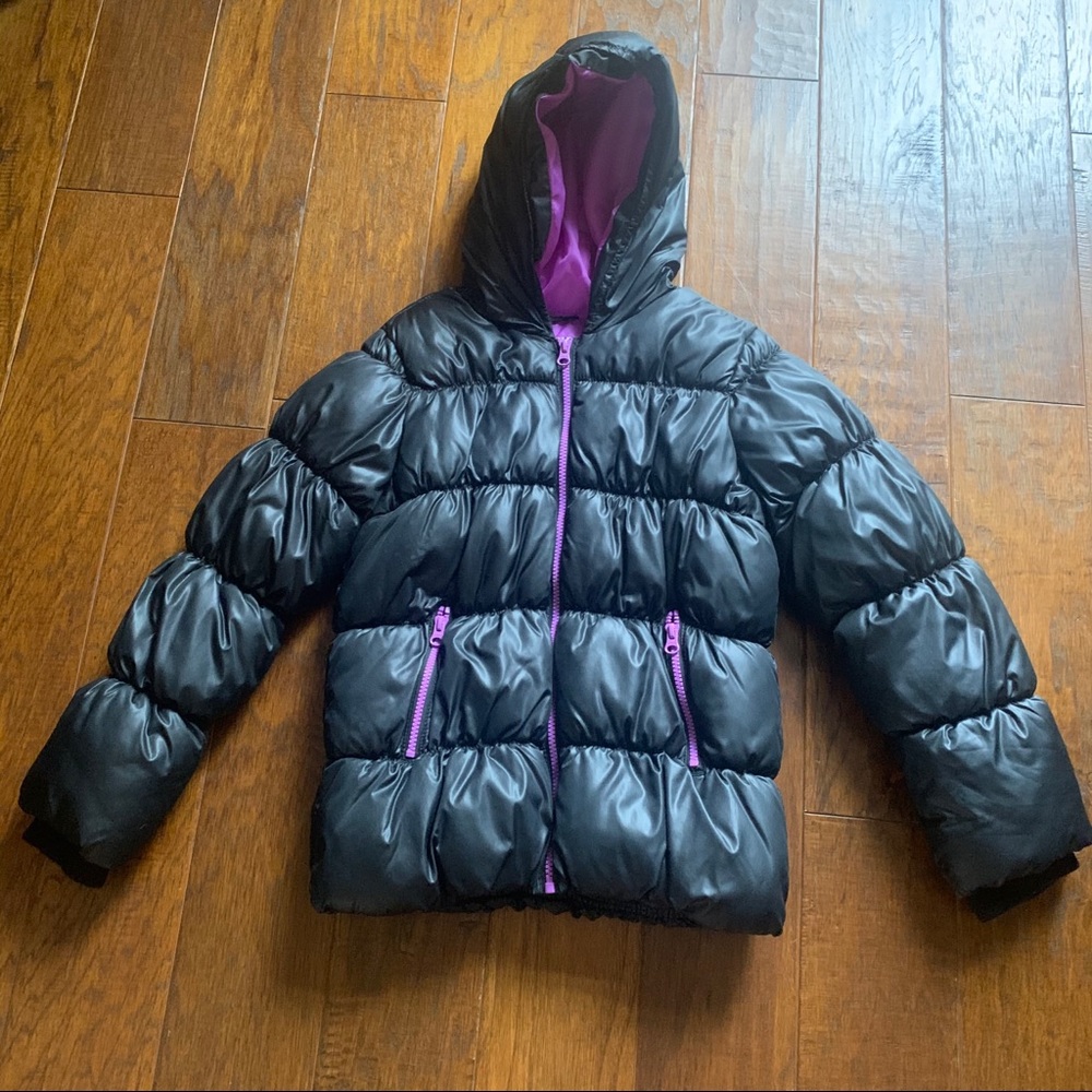 Old Navy girls puffer jacket black size large